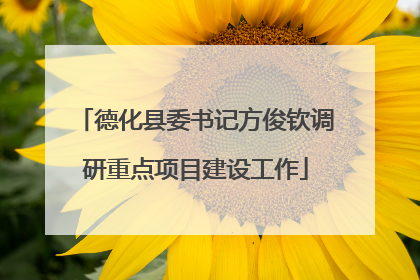 德化县委书记方俊钦调研重点项目建设工作