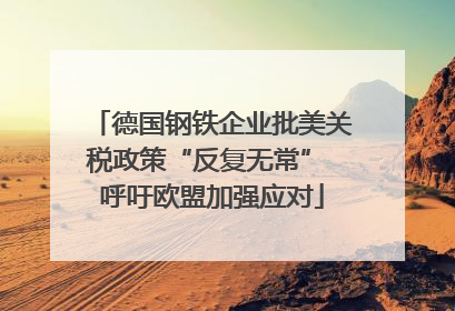 德国钢铁企业批美关税政策“反复无常” 呼吁欧盟加强应对