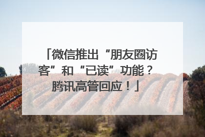 微信推出“朋友圈访客”和“已读”功能？腾讯高管回应！