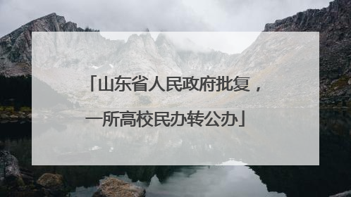 山东省人民政府批复，一所高校民办转公办
