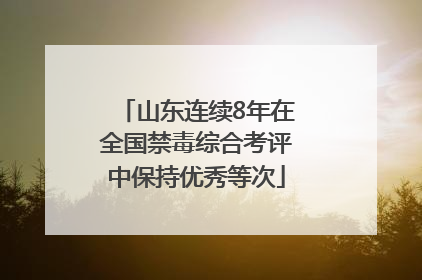 山东连续8年在全国禁毒综合考评中保持优秀等次