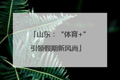 山东：“体育+”引领假期新风尚