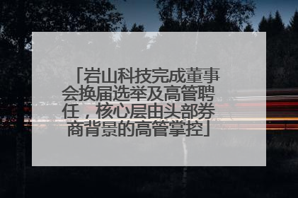 岩山科技完成董事会换届选举及高管聘任，核心层由头部券商背景的高管掌控