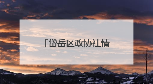 岱岳区政协社情民意“小信息”实现“大作为”