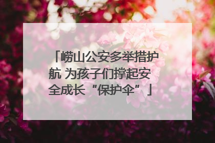 崂山公安多举措护航 为孩子们撑起安全成长“保护伞”