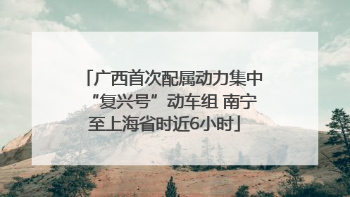 广西首次配属动力集中“复兴号”动车组 南宁至上海省时近6小时