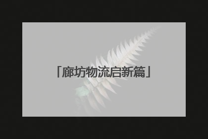 廊坊物流启新篇