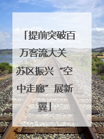 提前突破百万客流大关 苏区振兴“空中走廊”展新翼