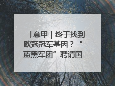 意甲｜终于找到欧冠冠军基因？“蓝黑军团”聘请国米名宿齐沃执教