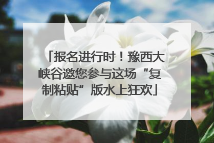报名进行时！豫西大峡谷邀您参与这场“复制粘贴”版水上狂欢