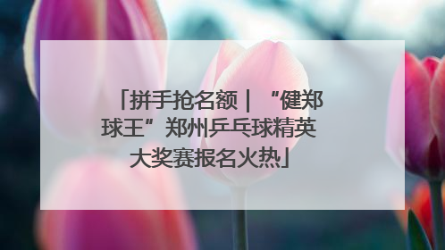 拼手抢名额｜“健郑球王”郑州乒乓球精英大奖赛报名火热