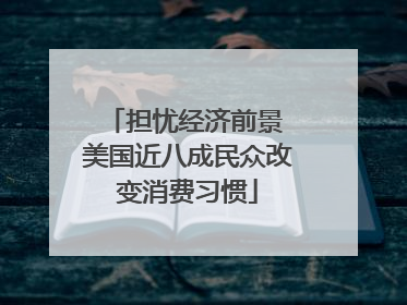 担忧经济前景 美国近八成民众改变消费习惯