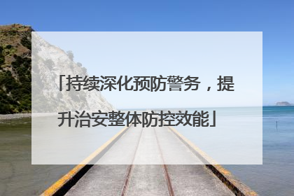 持续深化预防警务，提升治安整体防控效能