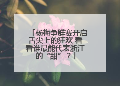 杨梅争鲜赛开启舌尖上的狂欢 看看谁最能代表浙江的“甜”？