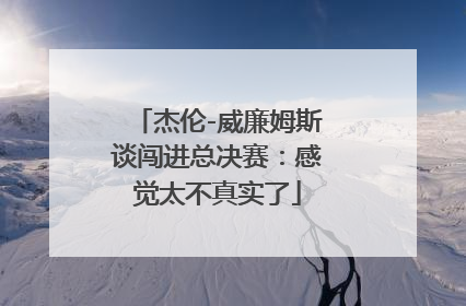 杰伦-威廉姆斯谈闯进总决赛:感觉太不真实了