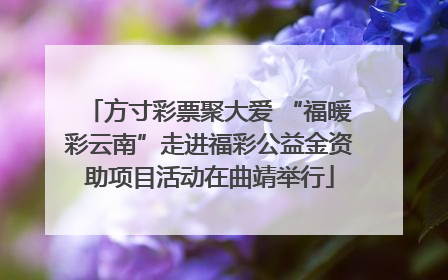方寸彩票聚大爱 “福暖彩云南”走进福彩公益金资助项目活动在曲靖举行