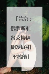 普京：俄罗斯准备支持伊朗发展和平核能