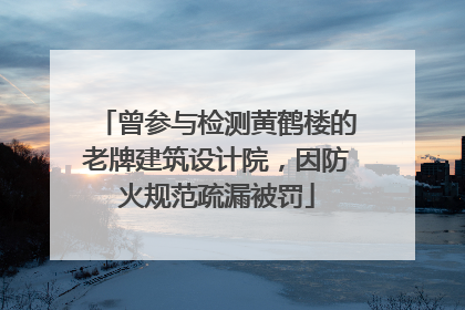 曾参与检测黄鹤楼的老牌建筑设计院，因防火规范疏漏被罚