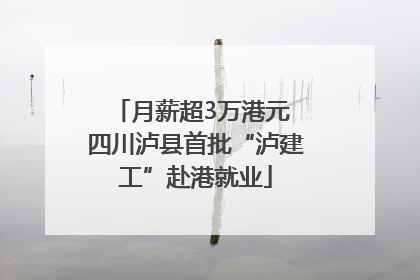 月薪超3万港元 四川泸县首批“泸建工”赴港就业
