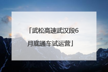 武松高速武汉段6月底通车试运营