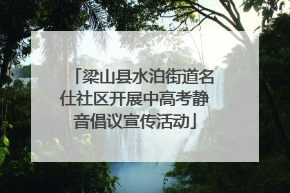 梁山县水泊街道名仕社区开展中高考静音倡议宣传活动