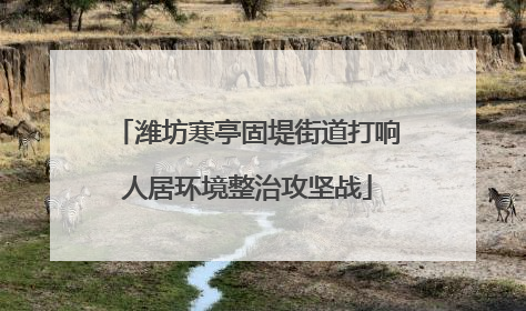 潍坊寒亭固堤街道打响人居环境整治攻坚战