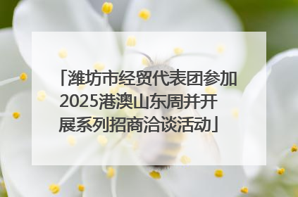 潍坊市经贸代表团参加2025港澳山东周并开展系列招商洽谈活动