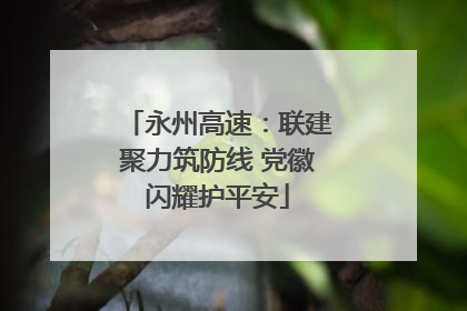 永州高速：联建聚力筑防线 党徽闪耀护平安