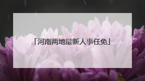 河南两地最新人事任免