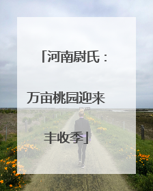 河南尉氏：万亩桃园迎来丰收季