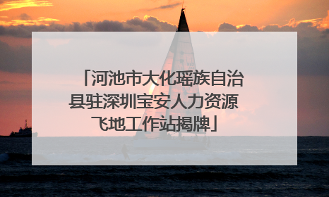 河池市大化瑶族自治县驻深圳宝安人力资源飞地工作站揭牌