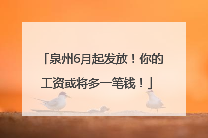 泉州6月起发放！你的工资或将多一笔钱！