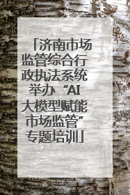 济南市场监管综合行政执法系统举办“AI大模型赋能市场监管”专题培训