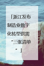 浙江发布制造业数字化转型供需“三张清单”