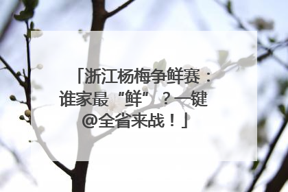 浙江杨梅争鲜赛：谁家最“鲜”？一键@全省来战！