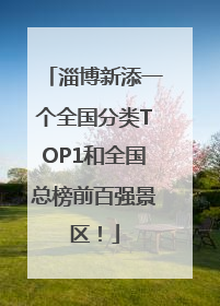 淄博新添一个全国分类TOP1和全国总榜前百强景区！