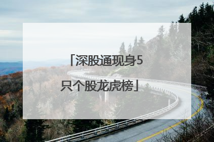 深股通现身5只个股龙虎榜