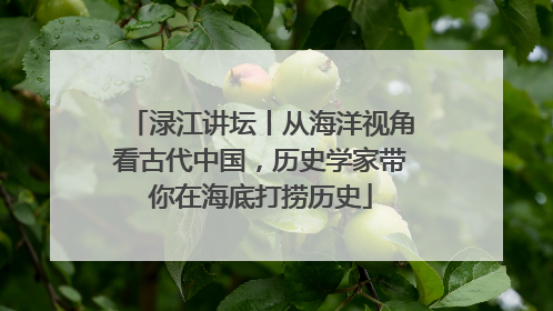 渌江讲坛丨从海洋视角看古代中国，历史学家带你在海底打捞历史