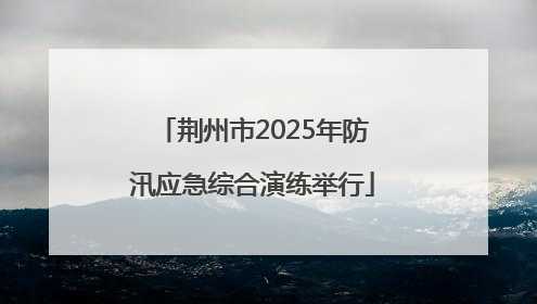 荆州市2025年防汛应急综合演练举行
