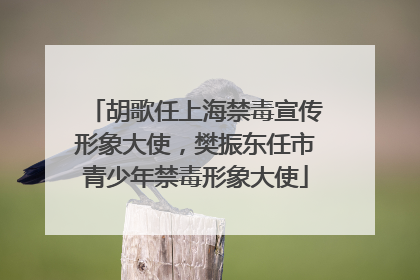 胡歌任上海禁毒宣传形象大使，樊振东任市青少年禁毒形象大使