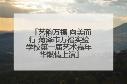 艺韵万福 向美而行 菏泽市万福实验学校第一届艺术嘉年华燃情上演