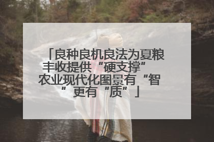 良种良机良法为夏粮丰收提供“硬支撑” 农业现代化图景有“智”更有“质”