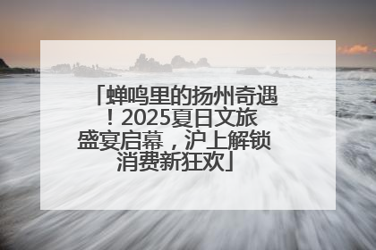 蝉鸣里的扬州奇遇！2025夏日文旅盛宴启幕，沪上解锁消费新狂欢
