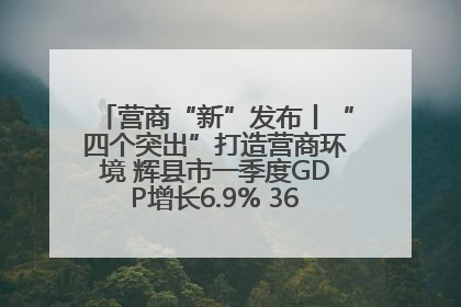 营商“新”发布丨“四个突出”打造营商环境 辉县市一季度GDP增长6.9% 36个重点项目落地