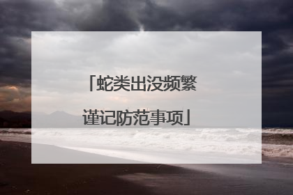 蛇类出没频繁 谨记防范事项