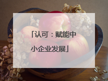 认可：赋能中小企业发展