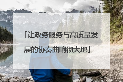 让政务服务与高质量发展的协奏曲响彻大地