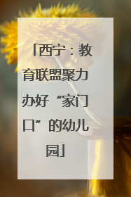 西宁：教育联盟聚力办好“家门口”的幼儿园