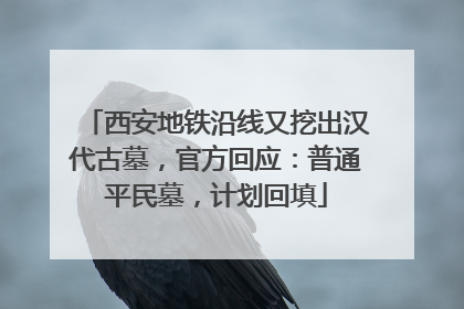 西安地铁沿线又挖出汉代古墓，官方回应：普通平民墓，计划回填