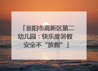 襄阳市高新区第二幼儿园：快乐度暑假 安全不“放假”